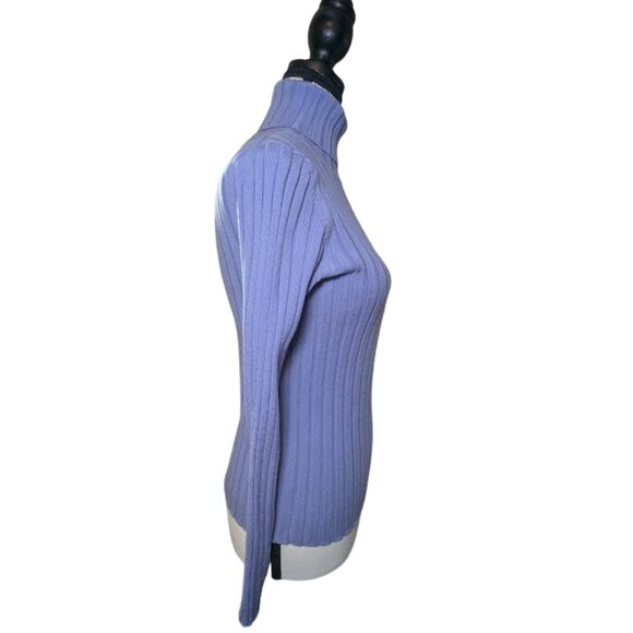 Ann Taylor Italian Merino Wool Ribbed Turtleneck Sweater Women’s XS – Lavender - Picture 2 of 9